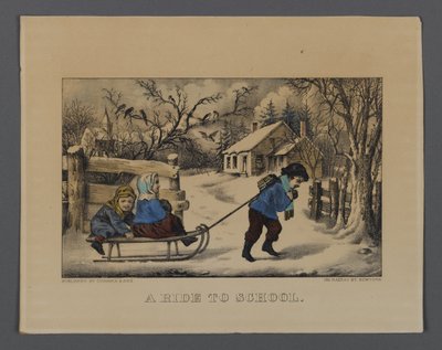 A Ride to School, published by Currier & Ives, New York by American School